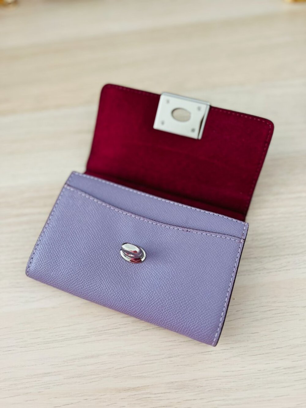 COACH Lilac Leather Wallet w/ Box | Gift Ready - Picture 3 of 14
